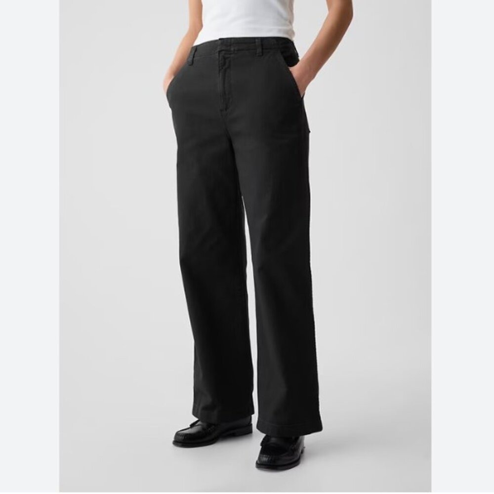 Gap Garment Dyed Loose‎ Khaki Pants Black Size 2